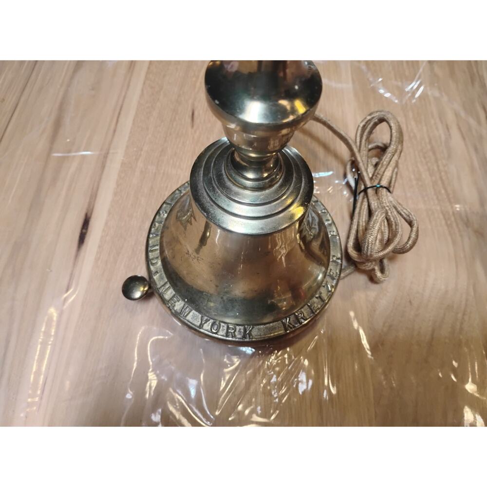 Vintage Kretzer Boat Works City Island, NY Desk Bell Lamp Brass Needs Rewire - Picture 2 of 7